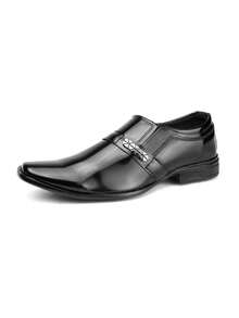 Men's Casual Dress Shoes Modern With Tie Shiny Patent Leather Comfortable Square Toe Soft New Arrival - màu đen - Xem 5