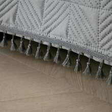 3 件流苏格子羽绒被套套装，1 个羽绒被套 + 2 个枕套，亲肤透气柔软舒适（1 * 羽绒被套 + 2 * 枕套，无被子和枕芯）