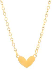 3 件套女士不锈钢心形耳环、戒指和项链首饰套装 - 金色 - 查看 7