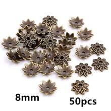 50pcs 8mm 10mm Beads Cap Zinc Alloy Metal Flower Shape Spacer Bead End Caps Findings For DIY Jewelry Making End Caps - Beas Caps - View 8