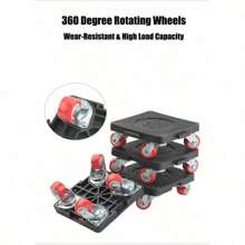 Furniture Mover Lifter Set With Extension Bar, 360° Rotation Wheels Furniture Dolly, 660 Lbs Capacity Heavy Stuff Moving Tool Set, Tools For Men - Black - View 3