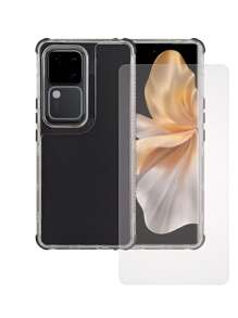 360 3 In 1 Heavy Duty Metal Color Case For Vivo V30 5g/Pro + Hydrogel Mica - Black - View 1