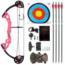 Red Compound Bow And Archery Arrows Sets - Right Hand Archery Compound Bows 15-29 Lbs Draw Weight Adjustable For Youth And Beginners,Hunting Bow Kit For Beginner - 1 - View 1