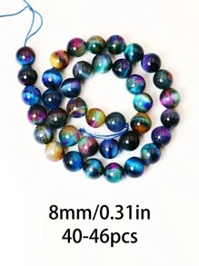 6/8/10 mm Perles de pierre œil de tigre galaxie rond naturel et magnifique pour la fabrication de bijoux de bracelets. Perles lâches œil de tigre cerisier idéales pour le bricolage de bijoux en cristal faits main. Peuvent être transformées en bracelets, un choix idéal pour les cadeaux.