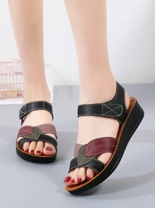Women's Summer Wedge Heel Thick Platform Sandals With Pu Sole, Straps, Stylish & Ideal For Vacation