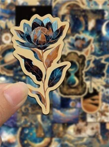 50pcs Mythical Universe Strange Beauty Planet Flowers Creative Handbooks Waterproof Stickers Phone Cases Notebook Stickers - Multicolor - View 5