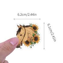 50 PIEZAS Pegatinas de caballos estéticas, pegatinas de vinilo, calcomanías para scrapbook, diario, portátil, parachoques, monopatín, botellas de agua, computadora, teléfono - Multicolor - Ver 2