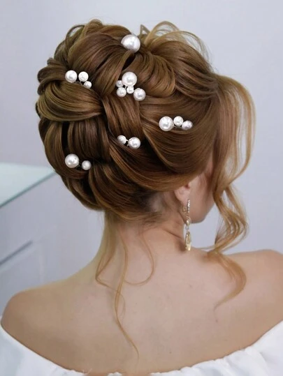 6pcs/Set Pearl Hair Clips, Elegant Bridal Wedding Hair Accessories, Simple & Versatile Hair Decorations, Handmade Jewelry Gift Valentine's Day Accessories