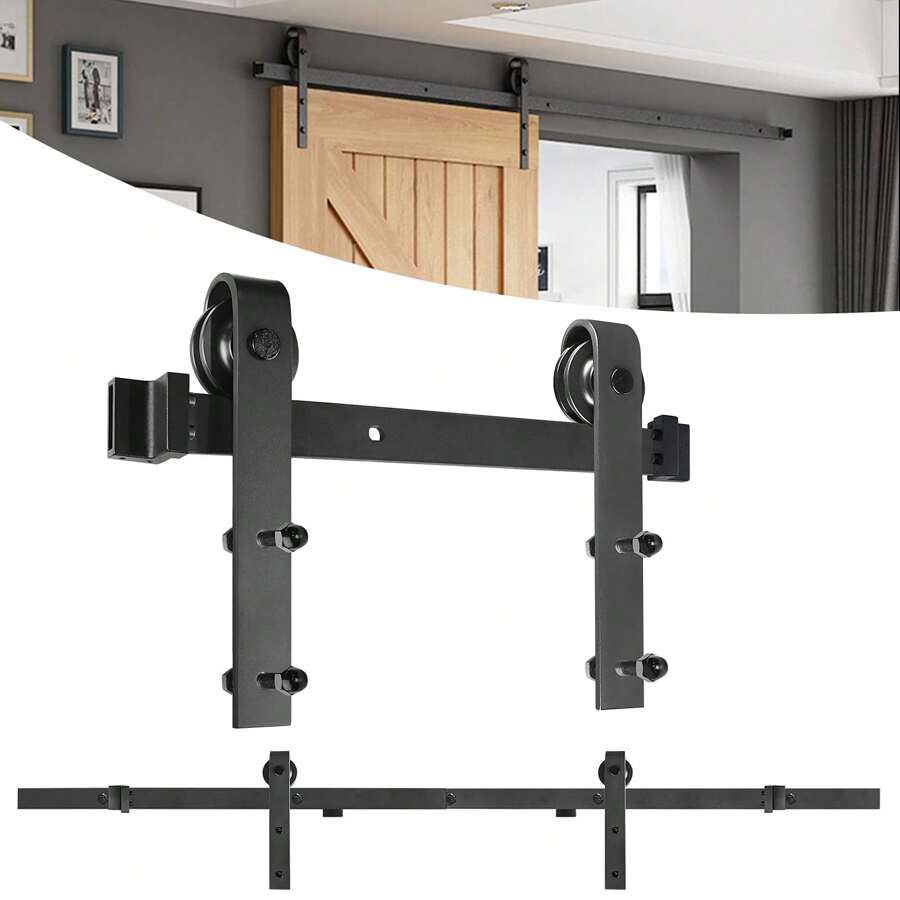 VA-Cerulean Sliding Door Fitting Set 183cm / 200cm / 366cm For Sliding Doors Sliding Door System Fitting Set Guide Rail - 黑色 - 查看 1