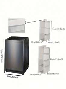 1pc Multi-Compartment Hanging Clothes Storage Bag, Can Be Used To Store Underwear, Foldable Storage Pouch, Suitable For Storing Socks, Bras, Household Items, Space-Saving, Applicable For Bedroom, Wardrobe, Closet, Home, Dorm, Etc. Hanging Wardrobe Storage Organizer, Storage Container, Wardrobe Storage Bag, Hanging Wardrobe Storage Bag, Suitable For Bedroom, Dorm, Can Store Socks, Pants, Jeans, T-Shirts, Dresses, Etc. - Grey - View 4