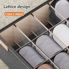 1/3Pcs Collapsible Underwear Storage Box, Drawer Multi-Grid Bra Socks Organizer, Space Saving Storage Basket For Wardrobe Bedroom Dorm Home - Multicolor - View 4