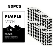 40/80/160/200/240/280/320/360/400/480/600/680/800/880 piezas Parches hidrocolloides para el acné y las espinillas, Pegatinas para el acné en forma de estrella negra, Pegatinas para el acné con puntos de halloween
