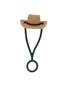 1pc  Cowboy Hat Shaped Silicone Straw Cover, Compatible With 30 Ounce And 40 Ounce Cups, 10mm 0.4 Inch Dustproof And Reusable, Cute Cup Straw Cover Accessory, - Multicolor - View 10