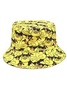1pc Cute Duck Pattern Casual Bucket Hat, Suitable For All Seasons - Duck - View 7