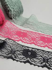 Rigid Lace Piece With 15 Meters 3.8cm Wide Crafts Haberdashery Dresses Fashion Lingerie - Does Not Stretch - Màu Hồng baby - Xem 5