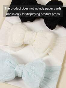 3 Stück Baby & Kleinkind weich und atmungsaktiv bestickter Mesh doppellagiger Schleifenstretch-Stirnband Liebe Valentinstag