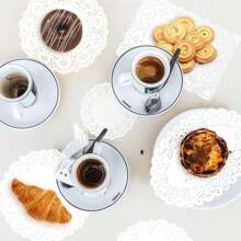 100pcs, White Paper Doilies, Disposable Paper Lace Doilies For Food Decorative Doilies Placemats For Table Wedding Birthday Cakes Desserts Food Decoration - Assorted Sizes (Round Rectangle Oval Heart) - White - View 6