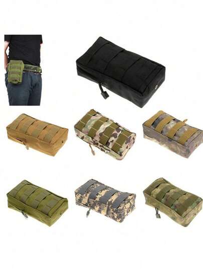 1pc Admin Molle Pouch,Camouflage Weist Bag,Molle Storage Pouch, Solid Color Bags, Outdoor Sports Bag, Compact Waterproof Pouch, Phone Bag, Hiking Camping Bag