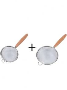 1pc Stainless Steel Slotted Spoon With Wooden Handle, Household Kitchen Strainer Mesh Skimmer Net Ladle For Hot Pot, Frying, Tea Filtration - Multicolor - View 14