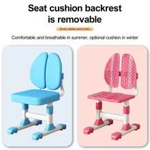 2Pcs/Set Premium Kids Study Desk Chair Set, Height Adjustable Children School Study Table Chair Set With Astronaut Pattern, Ergonomic Desk Chair With Large Writing Board, Bookshelf And Drawer - 藍色 - 查看 7