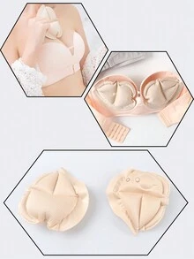 2pcs Invisible Push-Up Inflatable Bra Pads, Easy To Wear For Various Outfits - Apricot - View 2