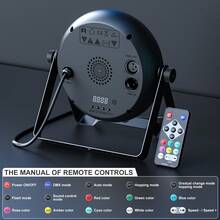 9*4W Stage Par Light RGBW LED With Remote Controller DMX512 Sound Control Mini Portable For Home Carnival Party Musical Show Wedding Concert Bar Disco KTV DJ - 2個 - 查看 7