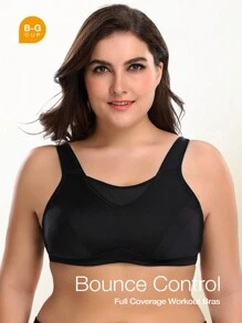 Wingslove Plus Size Full Coverage Sports Bra For Women - High Support U-Back Wireless Workout Bra, Breathable Comfortable Yoga Gym Running , Unpadded Maximum Support Encapsulation Wide Band