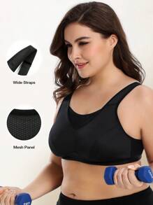 Wingslove Plus Size Full Coverage Sports Bra For Women - High Support U-Back Wireless Workout Bra, Breathable Comfortable Yoga Gym Running , Unpadded Maximum Support Encapsulation Wide Band