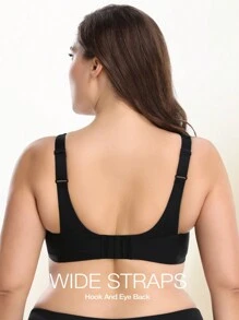 Wingslove Plus Size Full Coverage Sports Bra For Women - High Support U-Back Wireless Workout Bra, Breathable Comfortable Yoga Gym Running , Unpadded Maximum Support Encapsulation Wide Band