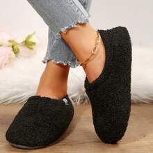 Women's Warm Boots Memory Foam Fuzzy Booties House Shoes Winter Warm Indoor Outdoor Slippers - Black - View 10