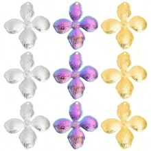 5 pièces Breloques pendentifs en acier inoxydable vintage plaqué or et argent en forme de tortue, de tournesol et de feuille pour la fabrication de bijoux DIY, colliers, bracelets, boucles d'oreilles, décoration de fermeture éclair de sac