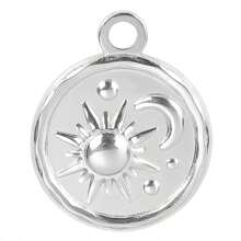 5 pièces Breloques pendentifs en acier inoxydable vintage plaqué or et argent en forme de tortue, de tournesol et de feuille pour la fabrication de bijoux DIY, colliers, bracelets, boucles d'oreilles, décoration de fermeture éclair de sac