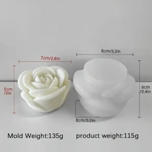 3D 玫瑰硅胶模具 - 为情人节、母亲节、生日等制作逼真的花形装饰 - 灵活、耐用且易于使用的树脂和石膏模具 - 白色 - 查看 2