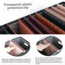 File Organizer Box,Filing Box With Lid,File Box For Letter/Legal File Folder Storage, Portable Hanging File Box For Office/Decor/Home,1 Pack,Black-Box Only - Black - View 2