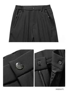 Men's Outdoor Trousers, Comfortable And Warm Fleece Trousers, Wearable And Breathable Mountaineering Pants - Black - View 5