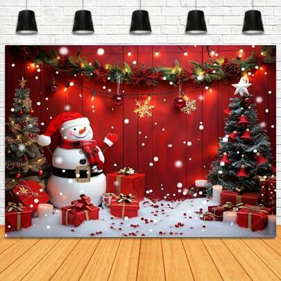 1pc,Merry Christmas Banner - Versatile Polyester Backdrop For Holiday Photography & Party Decorations,Christmas
