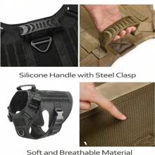 2pcs Tactical Dog Harness And Leash Set, Heavy Duty Adjustable Molle Handler With Handle For Medium-Large Dogs, Service Dogs, Military Dogs, Hiking, Hunting - Multicolor - View 7