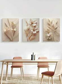 3pcs Minimalist Style Poster, European Style Wall Art, Flowers Wall Decor, Modern Posters, Fashion Artwork Home Decor Ideal Gift, Room Aesthetic Canvas Painting Art Print, Living Room Bedroom Kitchen Bathroom Dormitory Decorative Painting, No Frame Gifts Birthday Graduation