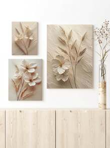 3pcs Minimalist Style Poster, European Style Wall Art, Flowers Wall Decor, Modern Posters, Fashion Artwork Home Decor Ideal Gift, Room Aesthetic Canvas Painting Art Print, Living Room Bedroom Kitchen Bathroom Dormitory Decorative Painting, No Frame Gifts Birthday Graduation