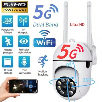 Smart Surveillance Cameras, 3MP 2MP HD 1080P Outdoor Security Camera, House Camera, Dual-Band 2.4G+5GWIFI And 2.4GWIFI Optional Configuration IP Camera 2K, Baby Monitor, Pet Camera Motion Detection, Phone App WiFi Home Indoor Camera 360° For Baby/Pet/Nanny, 2 Way Audio Night Vision, Wireless WIFI Cameras, Security Surveillance Cameras, IP Cameras, PTZ Cameras, Works With Alexa, TF Card Slot And Cloud Storage TF SD Card 16G 32G 64G 128G