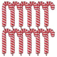 85*40cm Balões Grandes de Bastão de Doce de Natal de Folha Metálica, Balões Vermelhos de Bastão de Doce de Natal para Decoração de Árvore de Natal, 2/5/10 Peças, Natal