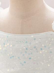 女婴亮片可爱芭蕾公主裙，适合生日派对穿着，不含头带 - 白色 - 查看 5