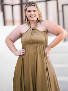 Plus Size Bridesmaid Long Multiform Luxury Party Dress - 金色 - 查看 2