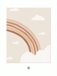 6 PCS Bohemian Canvas Print Alphabet Wall Art Painting Love Poster Rainbow Wall Picture Beige Canvas Painting Sunshine Art Poster Nursery Wall Decor Poster Kids Bedroom Wall Decoration No Frame