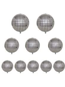 10 قطع بالونات 4D ذات موضوع الديسكو لديكور حفلات الموسيقى والعيد المجيد