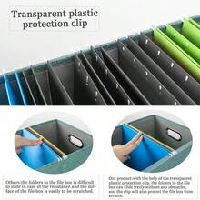 Caja organizadora de archivos, caja de archivo con tapa, caja de archivo para almacenamiento de carpetas de archivo tamaño carta/oficio, caja de archivo colgante portátil para oficina/decoración/hogar, 1 paquete, solo caja negra - Bosque verde - Ver 2