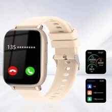 智能手表，无线呼叫/拨号，多种运动模式，呼叫提醒和拒绝，短信提醒，自定义壁纸，兼容 Iphone/Andriod - 方形錶盤 - 查看 12