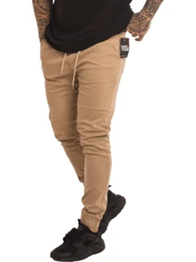 Men's Women's Jeans/Twill Jogger Pants With Elastic Cuff Unisex Fashion - 米色 - 查看 1