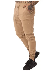 Men's Women's Jeans/Twill Jogger Pants With Elastic Cuff Unisex Fashion - 米色 - 查看 2