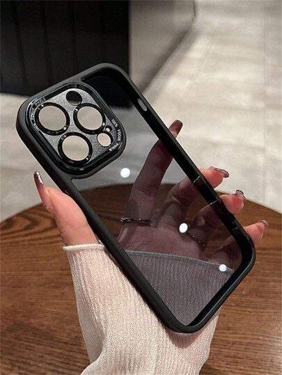 Luxury Metal Camera Case Compatible With IPhone 17 Air 16 15 14 13 12 Pro Max 11 Matte Transparent Letters Lens Protection Cover For IPhone 15ProMax